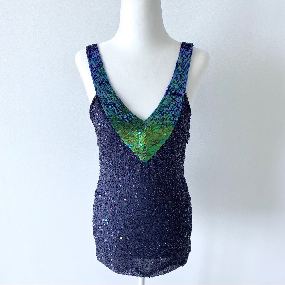 Roberta Freymann blue/green sequin top